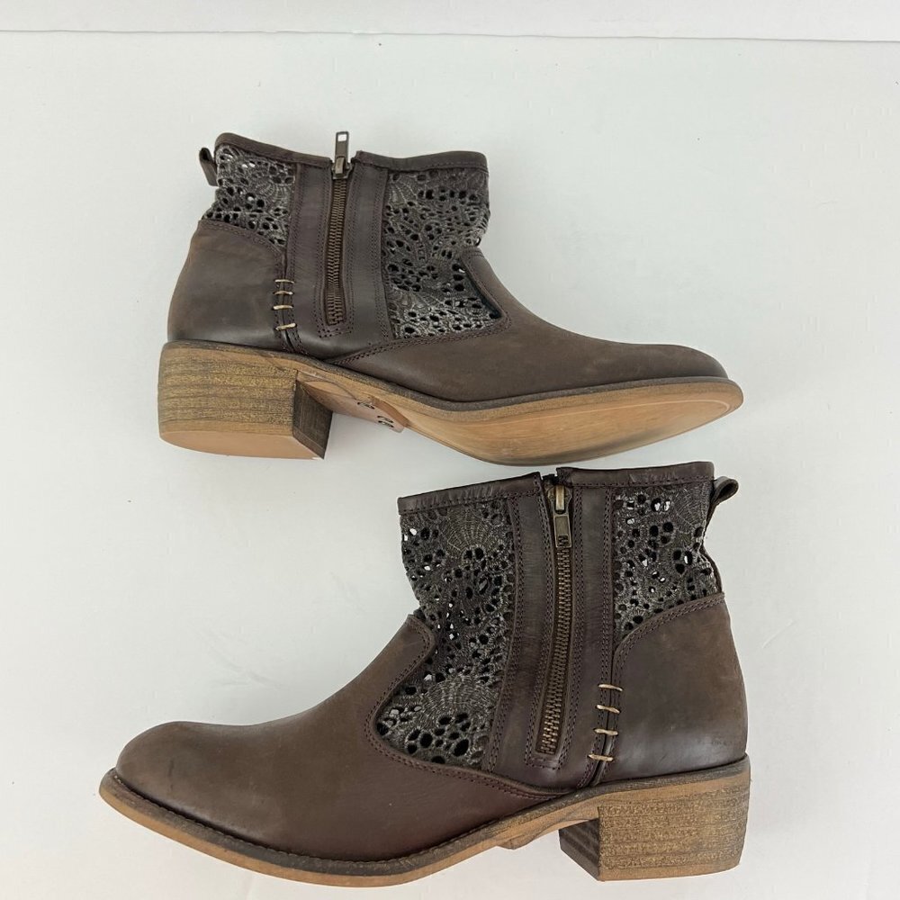Musse & Cloud Ainhoa Brown Leather Lace Boots Size 41 10 - Picture 3 of 10